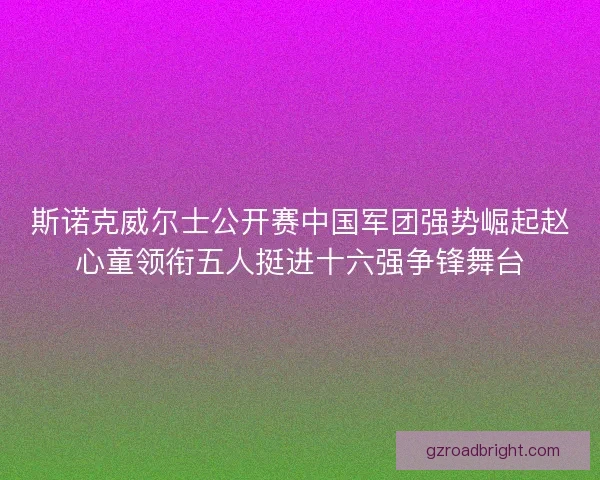 斯诺克威尔士公开赛中国军团强势崛起赵心童领衔五人挺进十六强争锋舞台 斯诺克威尔士公开赛中国军团强势崛起赵心童领衔五人挺进十六强争锋舞台