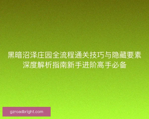 黑暗沼泽庄园全流程通关技巧与隐藏要素深度解析指南新手进阶高手必备